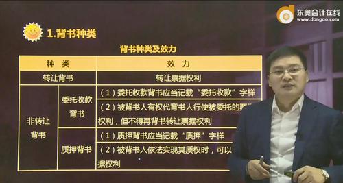 初級會計背書種類