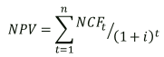 凈現(xiàn)值計(jì)算公式