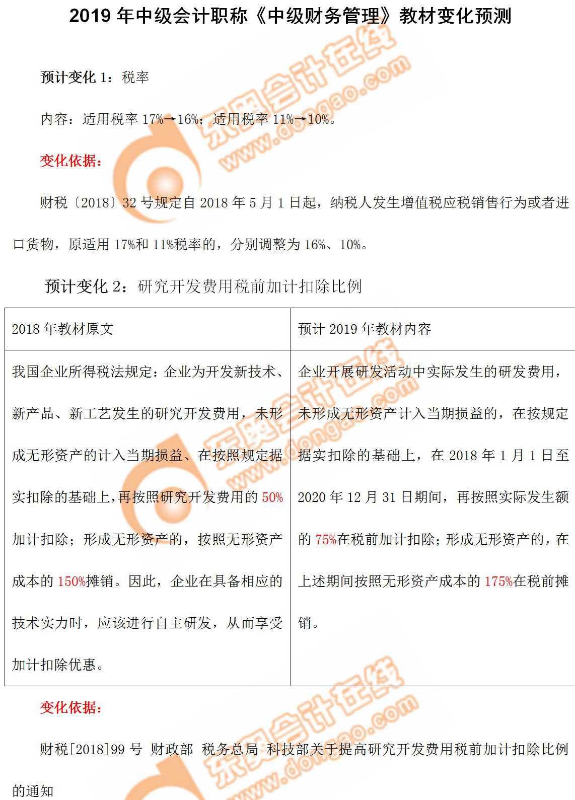 《中級財務(wù)管理》2019年預(yù)計變化內(nèi)容