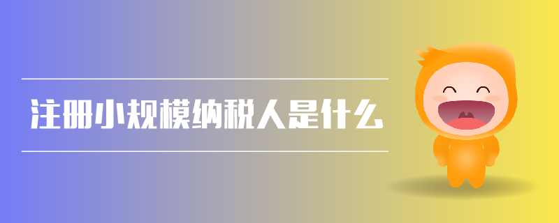 注冊(cè)小規(guī)模納稅人是什么 注冊(cè)小規(guī)模納稅人是什么