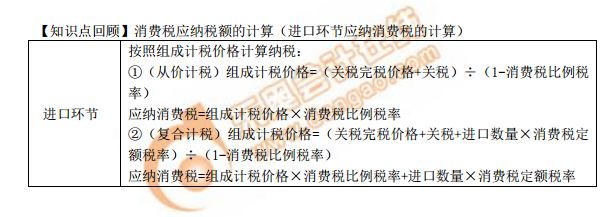 進(jìn)口環(huán)節(jié)應(yīng)納消費(fèi)稅的計(jì)算