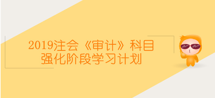 2019年注冊會計師《審計》科目強化階段學習計劃