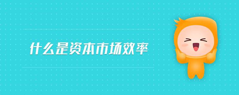 什么是資本市場(chǎng)效率 什么是資本市場(chǎng)效率