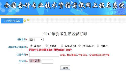 初級(jí)會(huì)計(jì)報(bào)名信息表補(bǔ)打