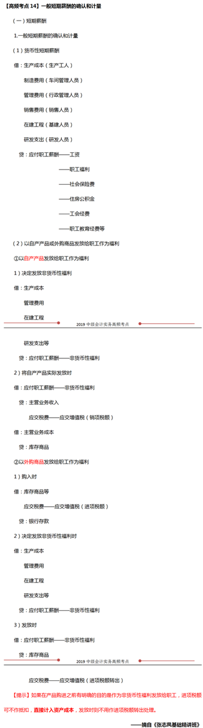 一般短期薪酬的確認(rèn)和計(jì)量
