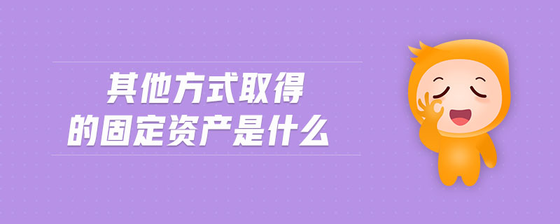 其他方式取得的固定資產(chǎn)是什么 其他方式取得的固定資產(chǎn)是什么