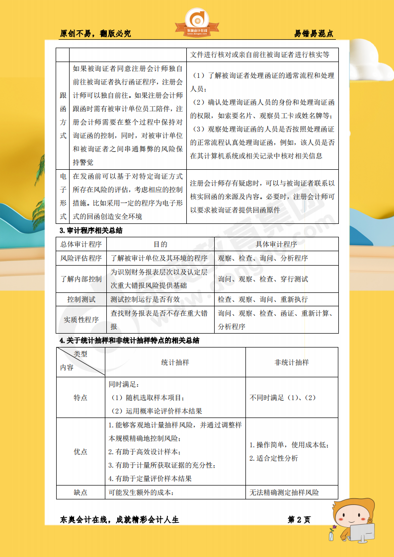 cpa《審計》15個易錯易混點