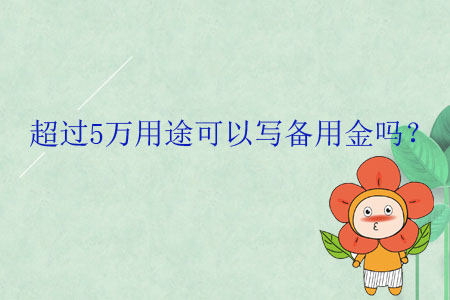 超過5萬用途可以寫備用金嗎？