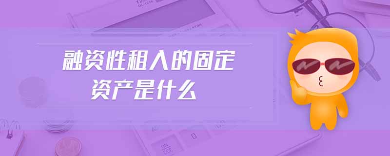 融資性租入的固定資產(chǎn)是什么