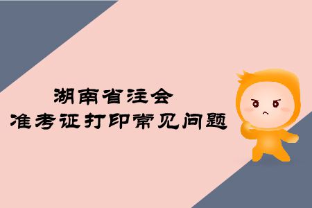 2019年湖南省注冊會計師準(zhǔn)考證打印常見問題有哪些？