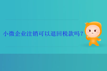 小微企業(yè)注銷可以退回稅款嗎？