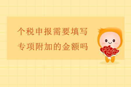 個稅申報需要填寫專項附加的金額嗎？