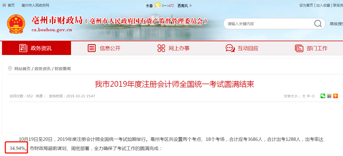 安徽亳州出考率