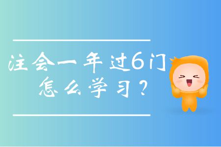 注會一年過6門怎么學習？