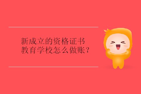 新成立的資格證書教育學(xué)校怎么做賬？