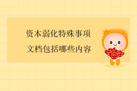 資本弱化特殊事項文檔包括哪些內(nèi)容？