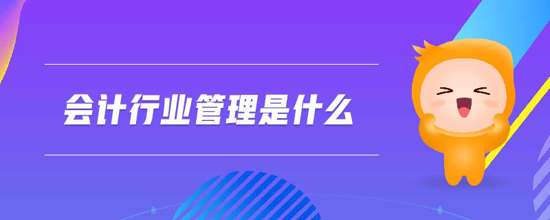 會計行業(yè)管理是什么