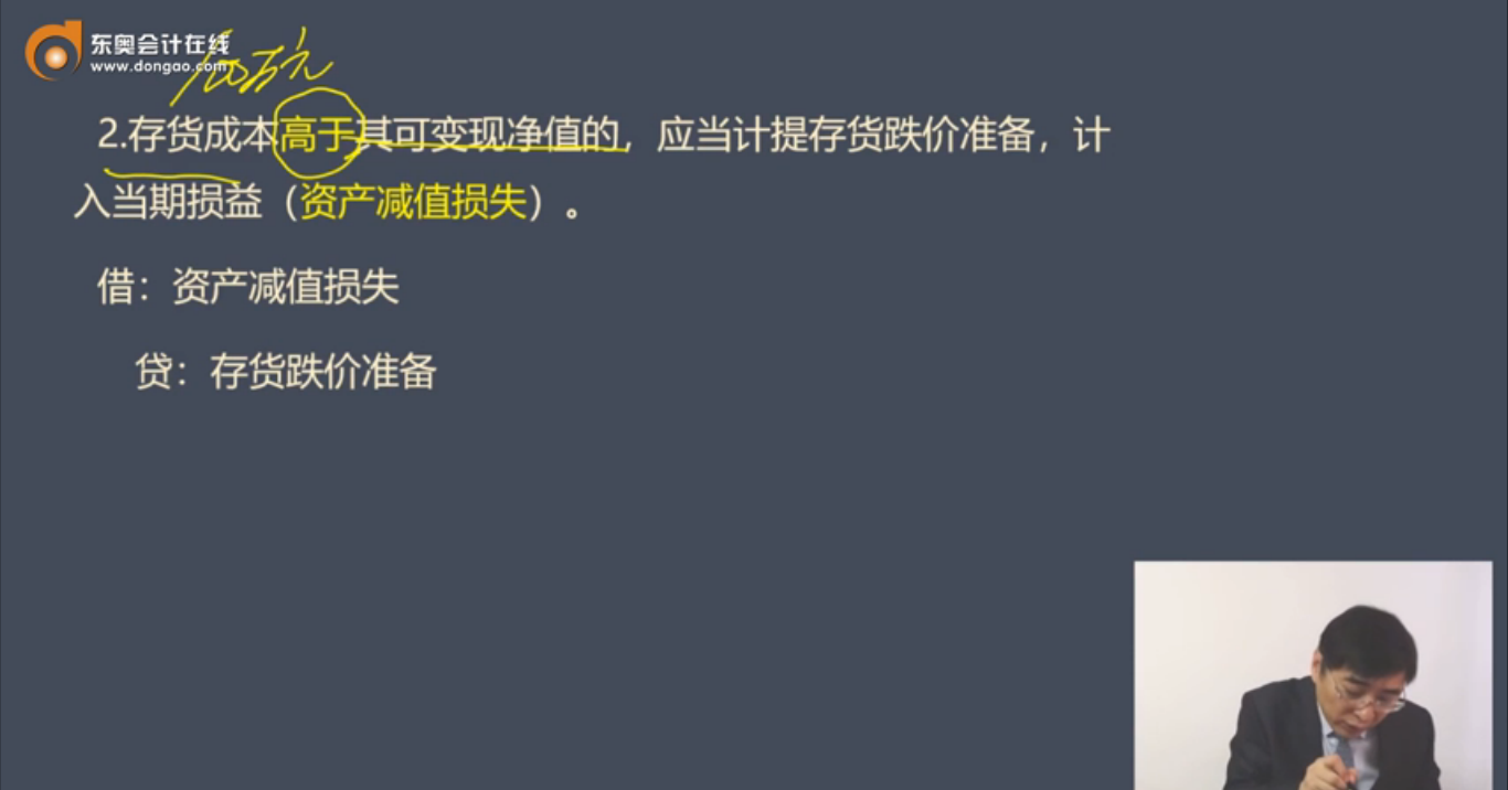 存貨成本高于可變現(xiàn)凈值