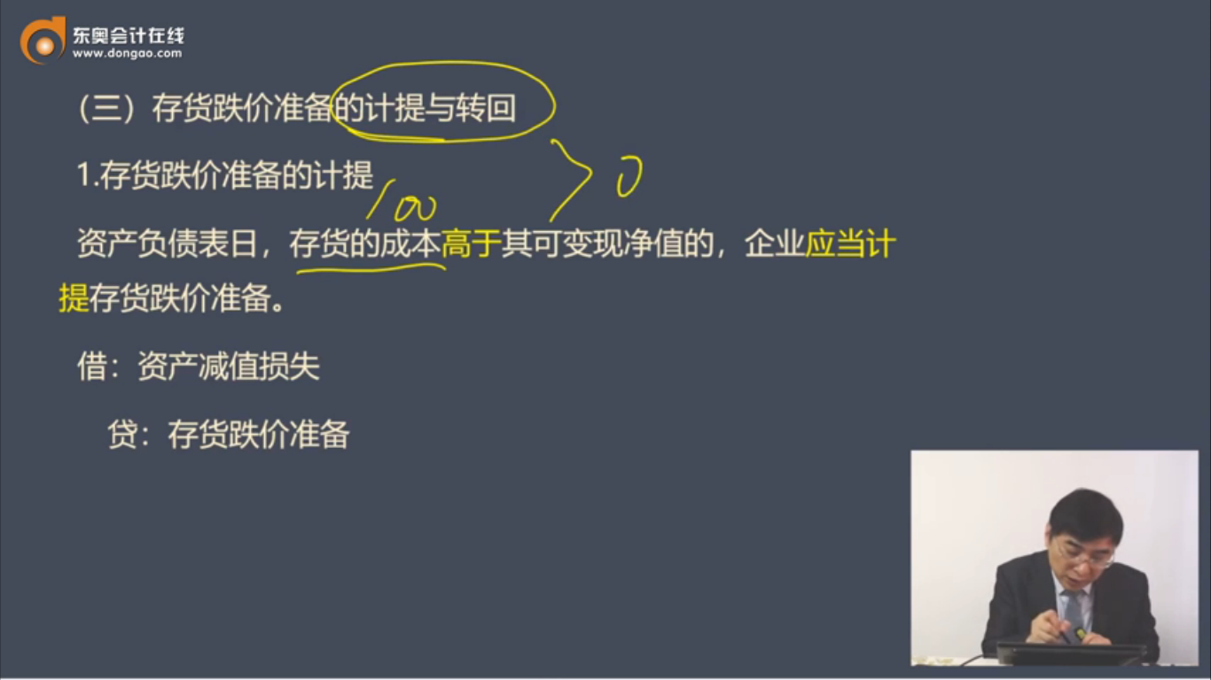 存貨低跌價準(zhǔn)備的計提