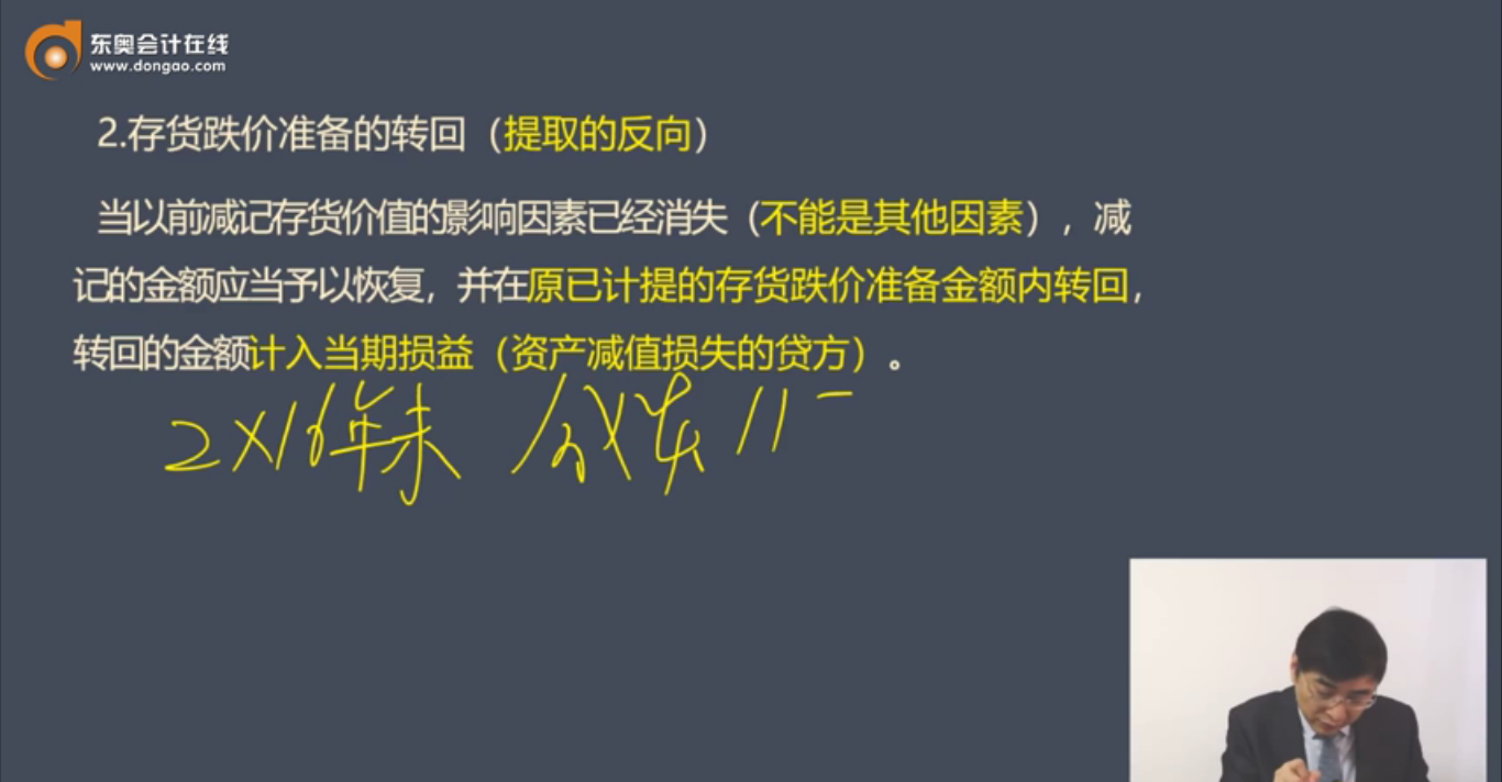 存貨跌價準(zhǔn)備的轉(zhuǎn)回