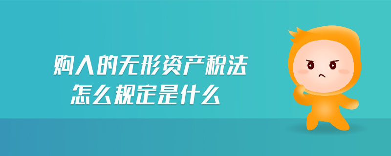 購入的無形資產稅法怎么規(guī)定是什么