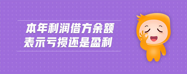 本年利潤借方余額表示虧損還是盈利 本年利潤借方余額表示虧損還是盈利