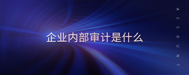 企業(yè)內(nèi)部審計是什么