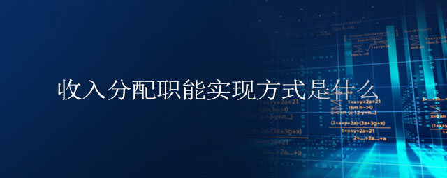 收入分配職能實(shí)現(xiàn)方式是什么