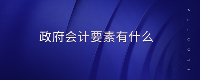政府會計(jì)要素有什么