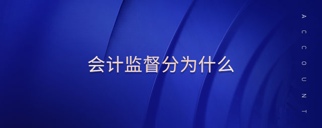 會計監(jiān)督分為什么