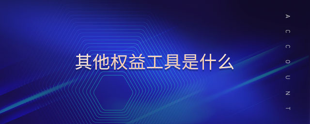 其他權(quán)益工具是什么