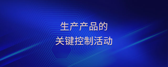 生產(chǎn)產(chǎn)品的關(guān)鍵控制活動(dòng) 生產(chǎn)產(chǎn)品的關(guān)鍵控制活動(dòng)