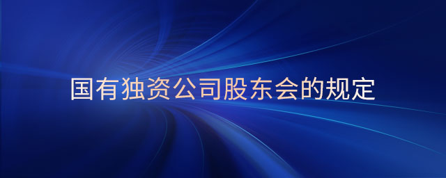 國有獨(dú)資公司股東會的規(guī)定 國有獨(dú)資公司股東會的規(guī)定