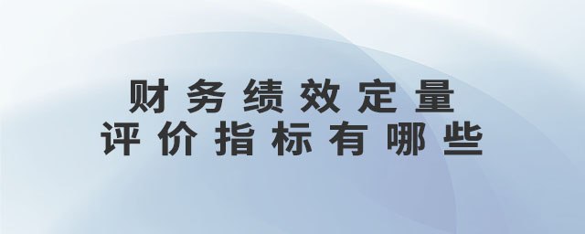 財務(wù)績效定量評價指標(biāo)有哪些 財務(wù)績效定量評價指標(biāo)有哪些