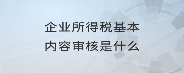 企業(yè)所得稅基本內(nèi)容審核是什么 企業(yè)所得稅基本內(nèi)容審核是什么