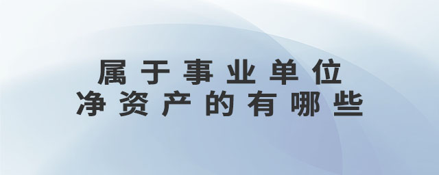 屬于事業(yè)單位凈資產(chǎn)的有哪些 屬于事業(yè)單位凈資產(chǎn)的有哪些