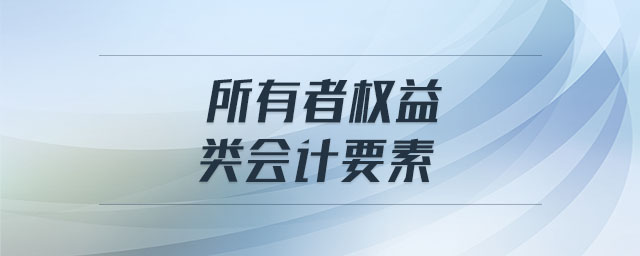 所有者權(quán)益類會計要素
