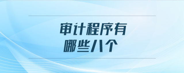 審計程序有哪些八個