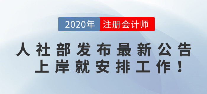 恭喜！2020注會考生，人社部發(fā)布最新求職公告，上岸就安排工作！