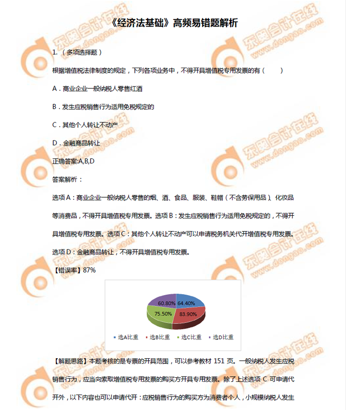 《經濟法基礎》高頻易錯題解析