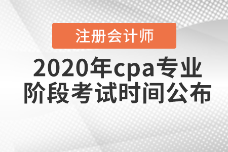2020年cpa專業(yè)階段考試時(shí)間公布！