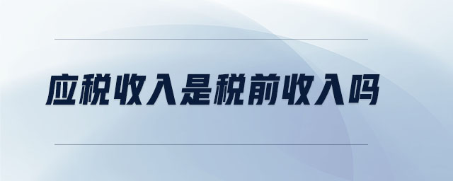 應(yīng)稅收入是稅前收入嗎 應(yīng)稅收入是稅前收入嗎