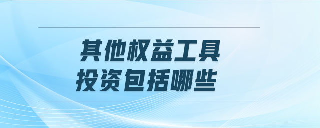 其他權益工具投資包括哪些 其他權益工具投資包括哪些