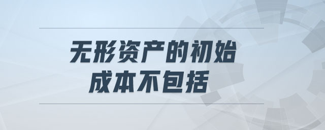 無(wú)形資產(chǎn)的初始成本不包括 無(wú)形資產(chǎn)的初始成本不包括