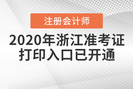 2020年浙江注冊會計師準(zhǔn)考證打印入口已開通