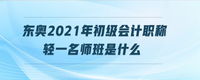 東奧2021年初級會計職稱輕一名師班是什么 東奧2021年初級會計職稱輕一名師班是什么