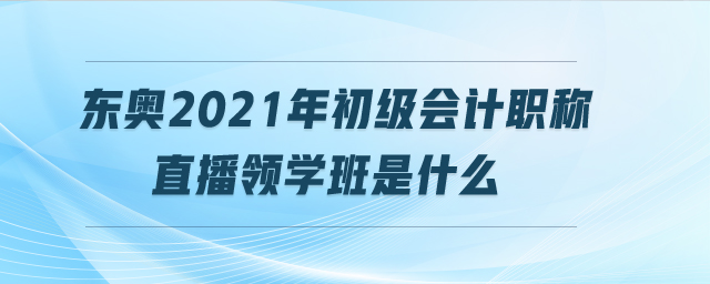 東奧2021年初級會計職稱直播領(lǐng)學(xué)班是什么 東奧2021年初級會計職稱直播領(lǐng)學(xué)班是什么