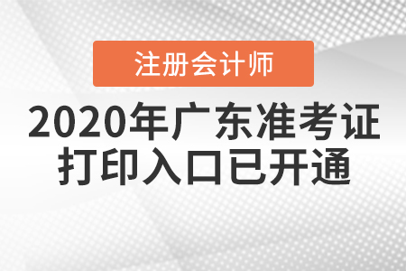 2020年廣東注冊(cè)會(huì)計(jì)師準(zhǔn)考證打印入口已開(kāi)通