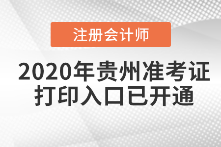 2020年貴州注冊(cè)會(huì)計(jì)師準(zhǔn)考證打印入口已開(kāi)通