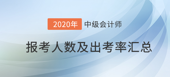 官宣！2020年各地區(qū)中級會計考試報名人數(shù)及出考率已公布！